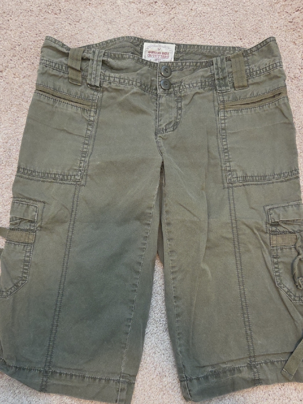 American Eagle Outfitters Kids Olive Green Cargo Shorts